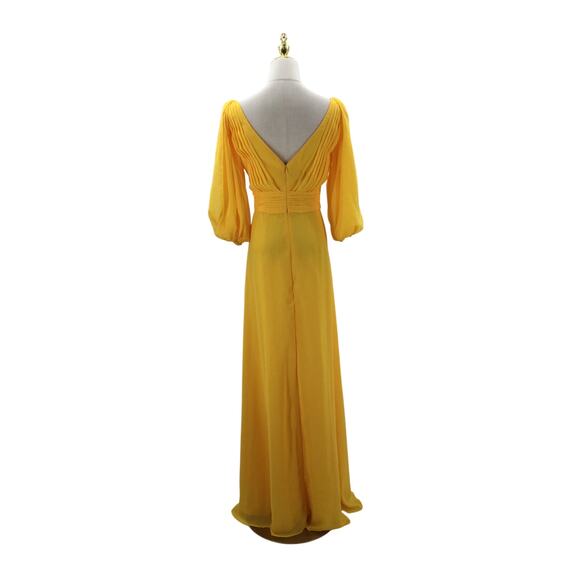 AW BRIDAL 16 2X plus mustard yellow Polly bridesmaid formal maxi dress NEW 0b10 - Picture 4 of 9